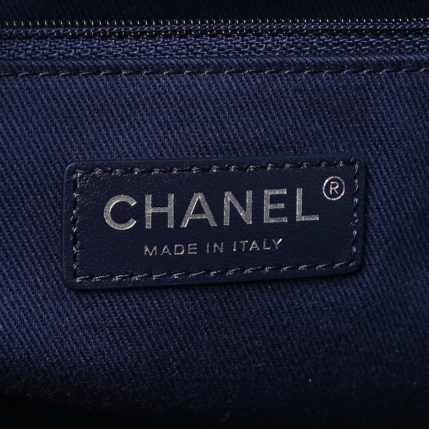 Denim Quilted Medium Coco Handle Shopping Tote Blue