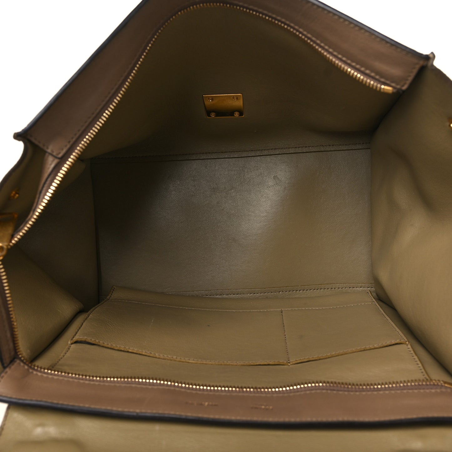Smooth Calfskin Suede Medium Tri-Color Trapeze Olive