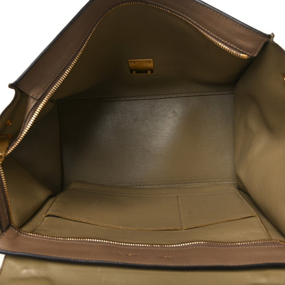 Celine Smooth Calfskin Suede Medium Tri-Color Trapeze Olive 5 of 9