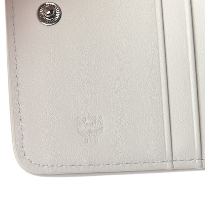 MCM Visetos Mini Zip Around Wallet White 6 of 7