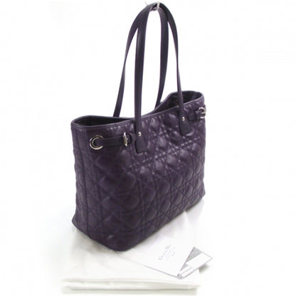 Christian Dior Coated Canvas Cannage Medium Panarea Tote Purple 3 of 9