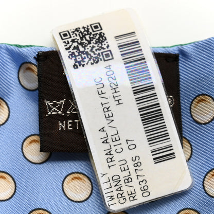 Hermes Silk Grand Tralala Twilly Bleu Ciel Vert 3 of 4