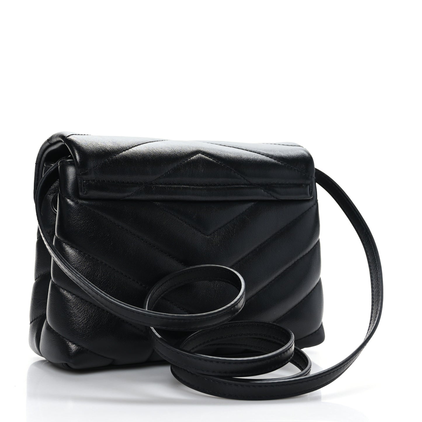 Calfskin Y Quilted Monogram Toy Loulou Crossbody Bag Black