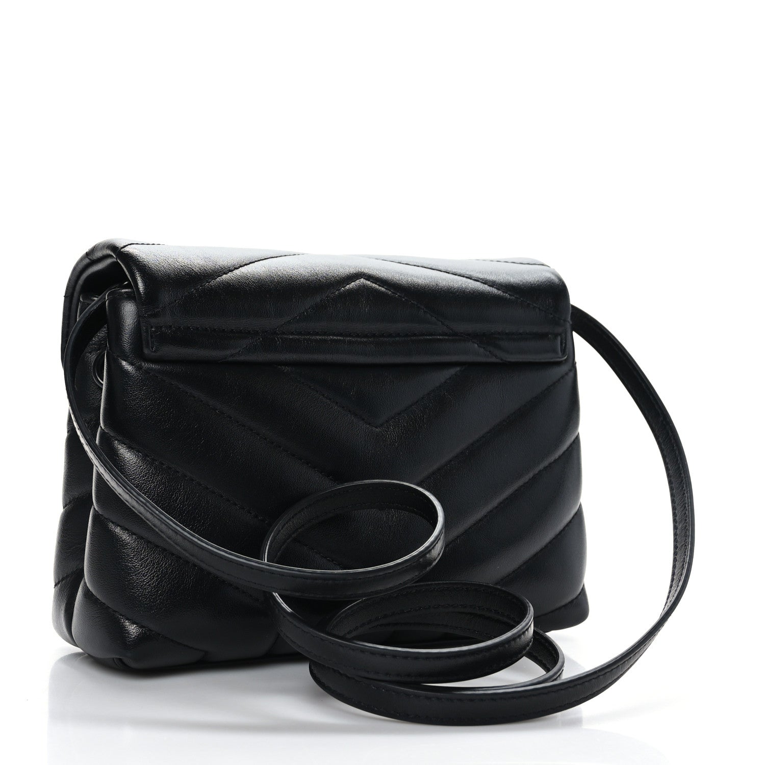 Saint Laurent Calfskin Y Quilted Monogram Toy Loulou Crossbody Bag Black 2 of 8
