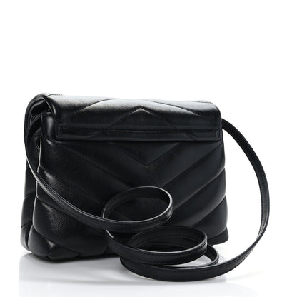 Saint Laurent Calfskin Y Quilted Monogram Toy Loulou Crossbody Bag Black 2 of 8
