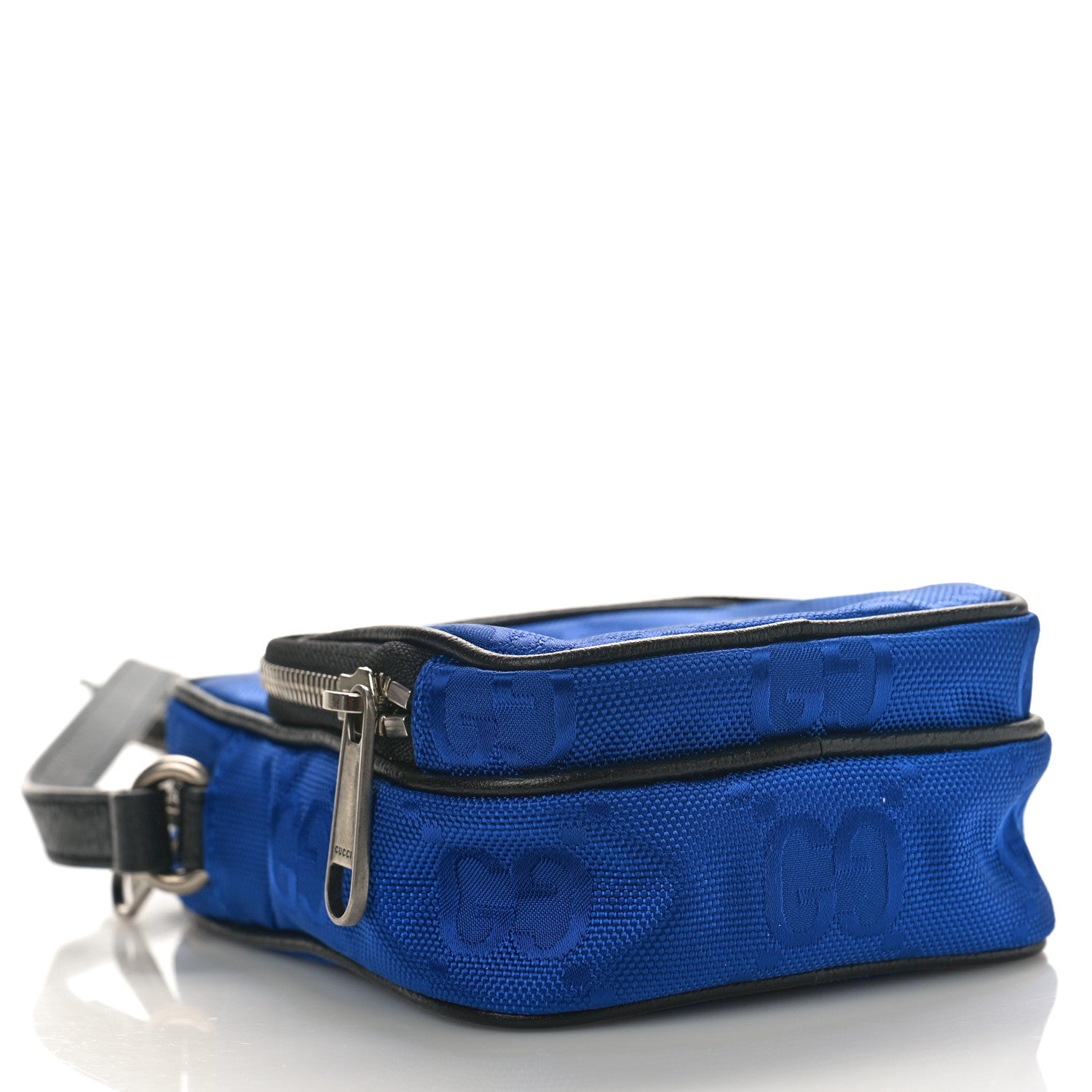 Gucci Econyl Nylon Monogram Off The Grid Shoulder Bag Guilted Blue Black 4 of 10