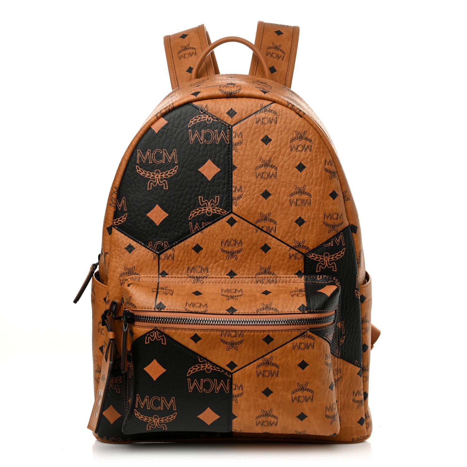 MCM Visetos Mix Munich 76 Medium Stark Backpack Cognac 1741113