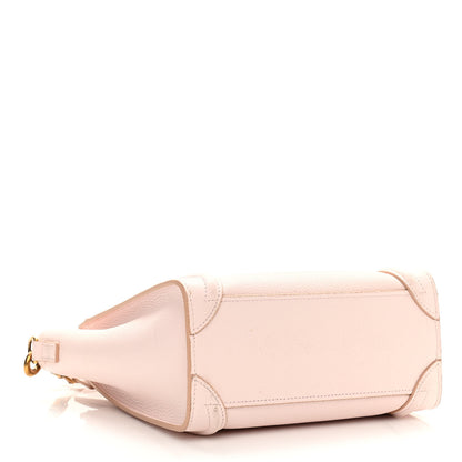 Celine Drummed Calfskin Nano Luggage Pale Pink 3 of 16
