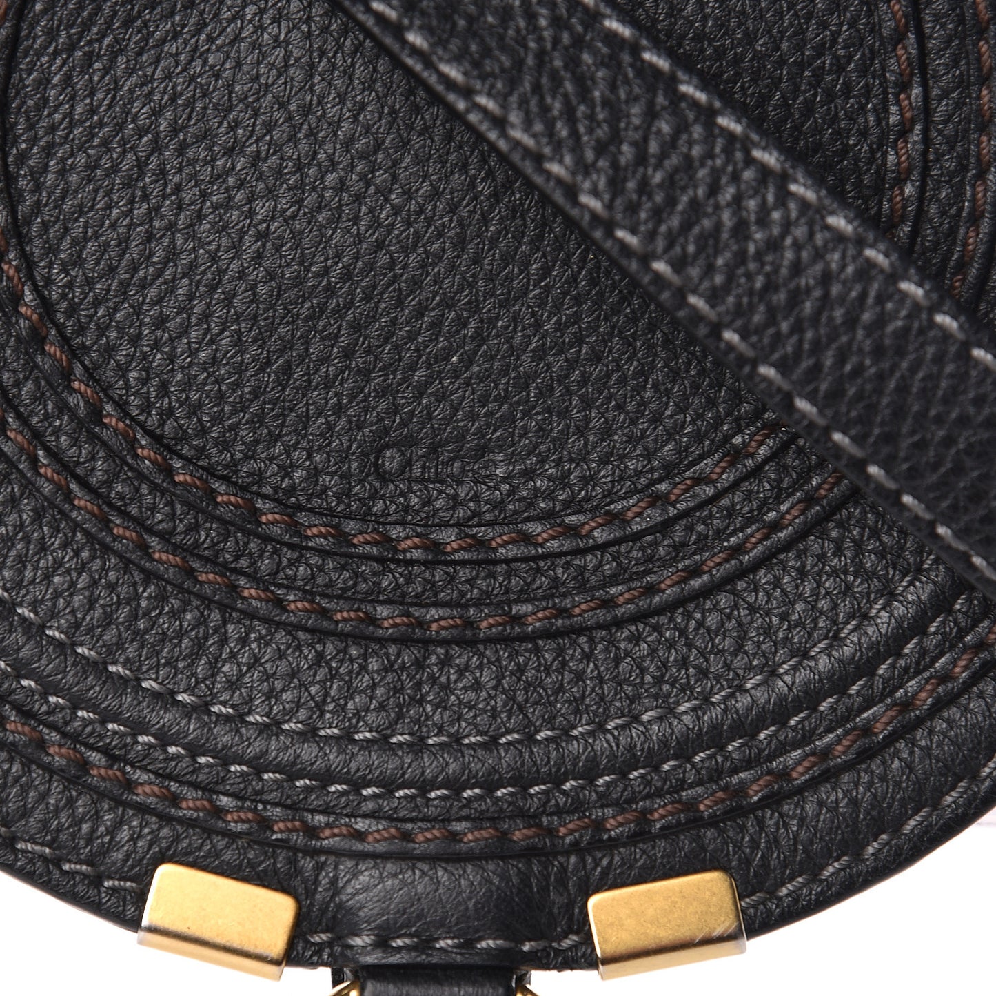 Calfskin Mini Marcie Round Crossbody Bag Black