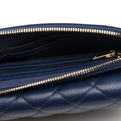 Chanel Caviar Quilted Flap Phone Holder With Chain Navy Blue 5 of 11
