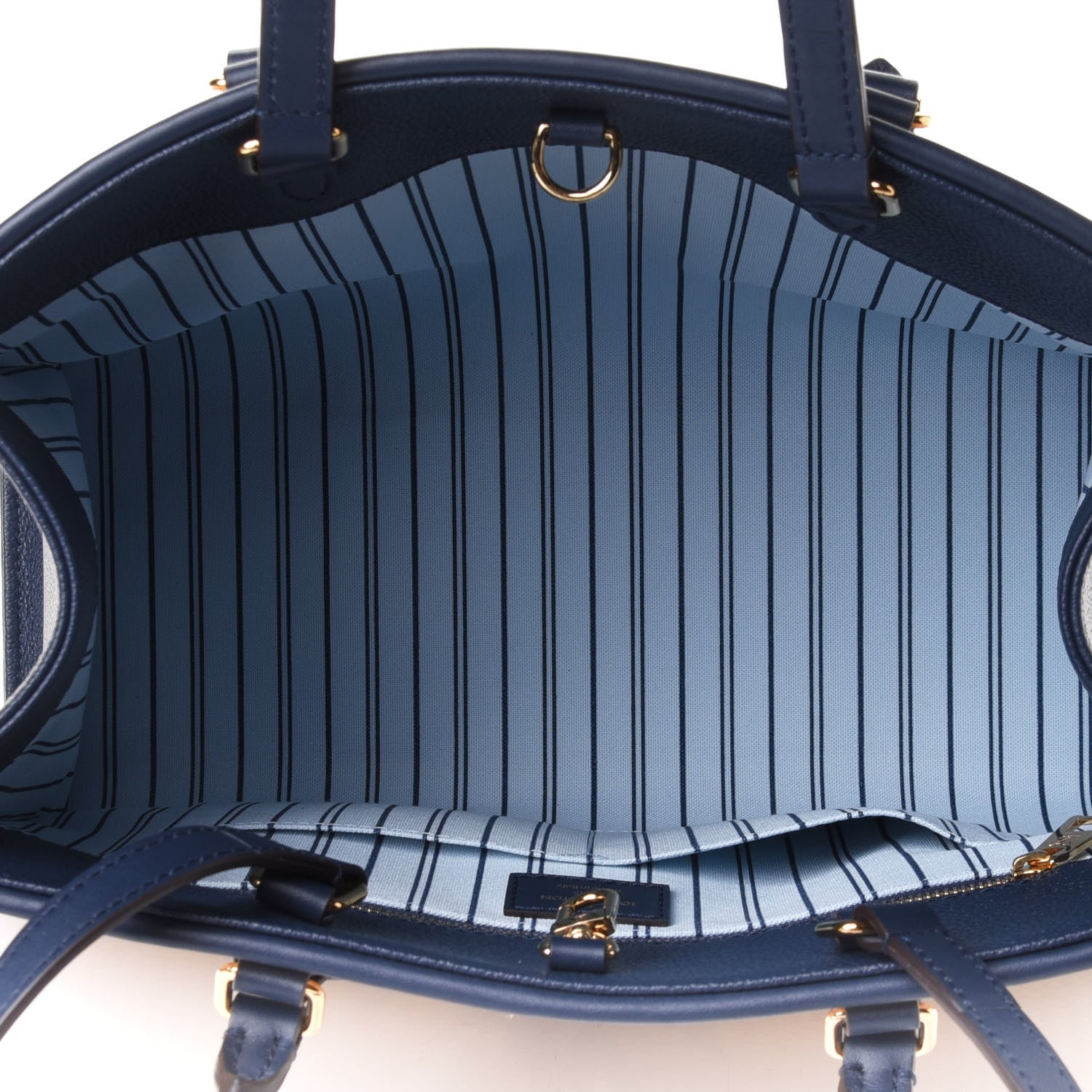 Louis Vuitton Raffia Calfskin Monogram Giant Onthego MM Blue 4 of 4