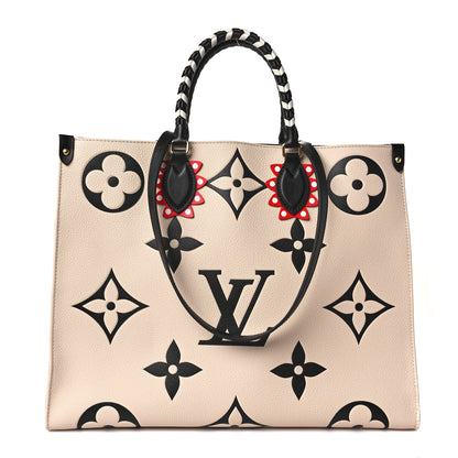 Louis Vuitton Empreinte Monogram Giant Crafty Onthego GM Creme Black 1 of 8