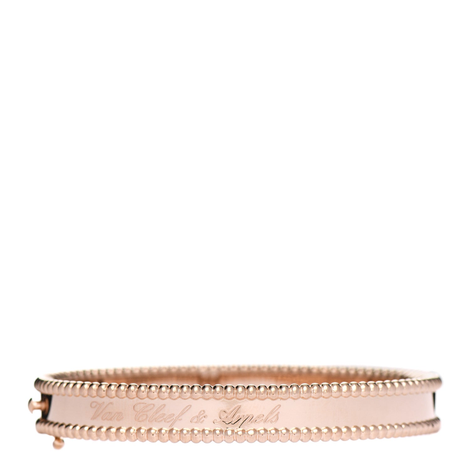 Van Cleef & Arpels 18K Rose Gold Perlee Signature Bangle Bracelet S 1 of 4