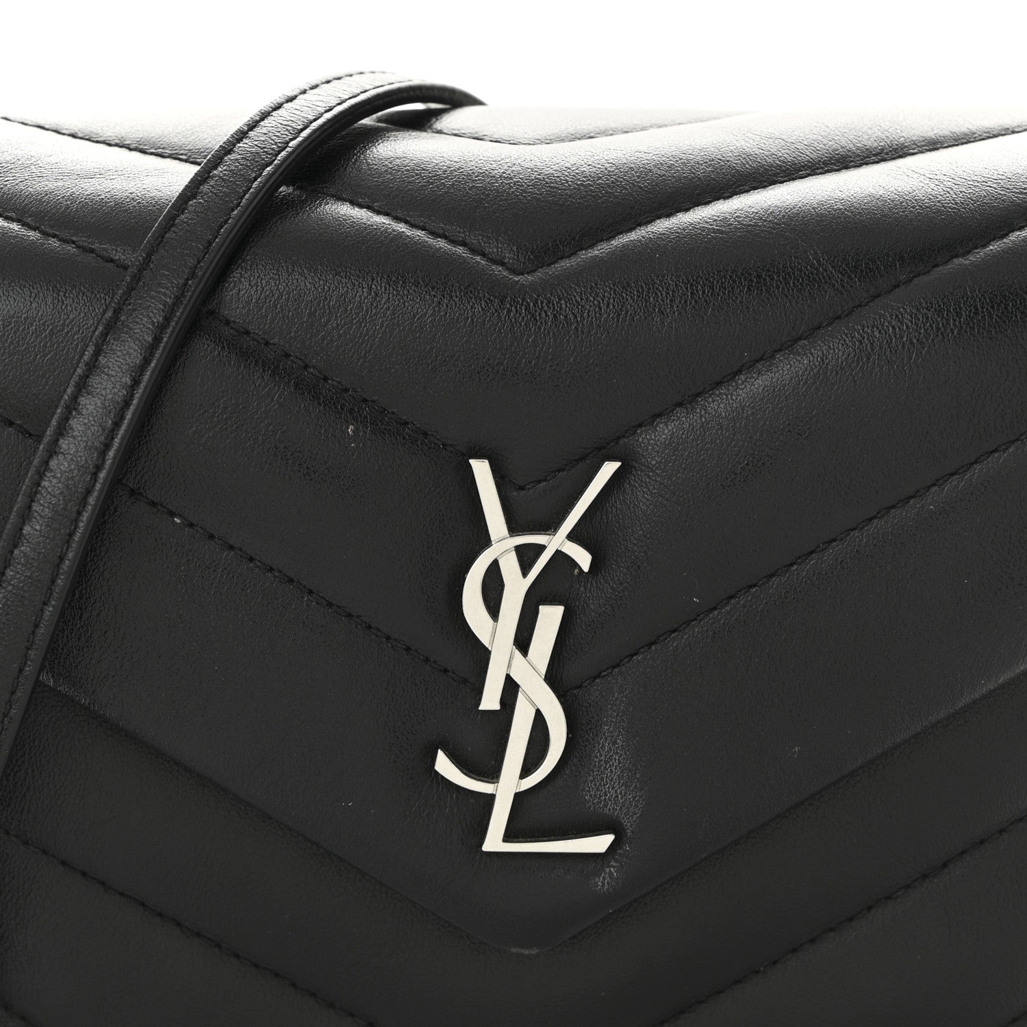 Saint Laurent Calfskin Y Quilted Monogram Toy Loulou Crossbody Bag Black 8 of 12