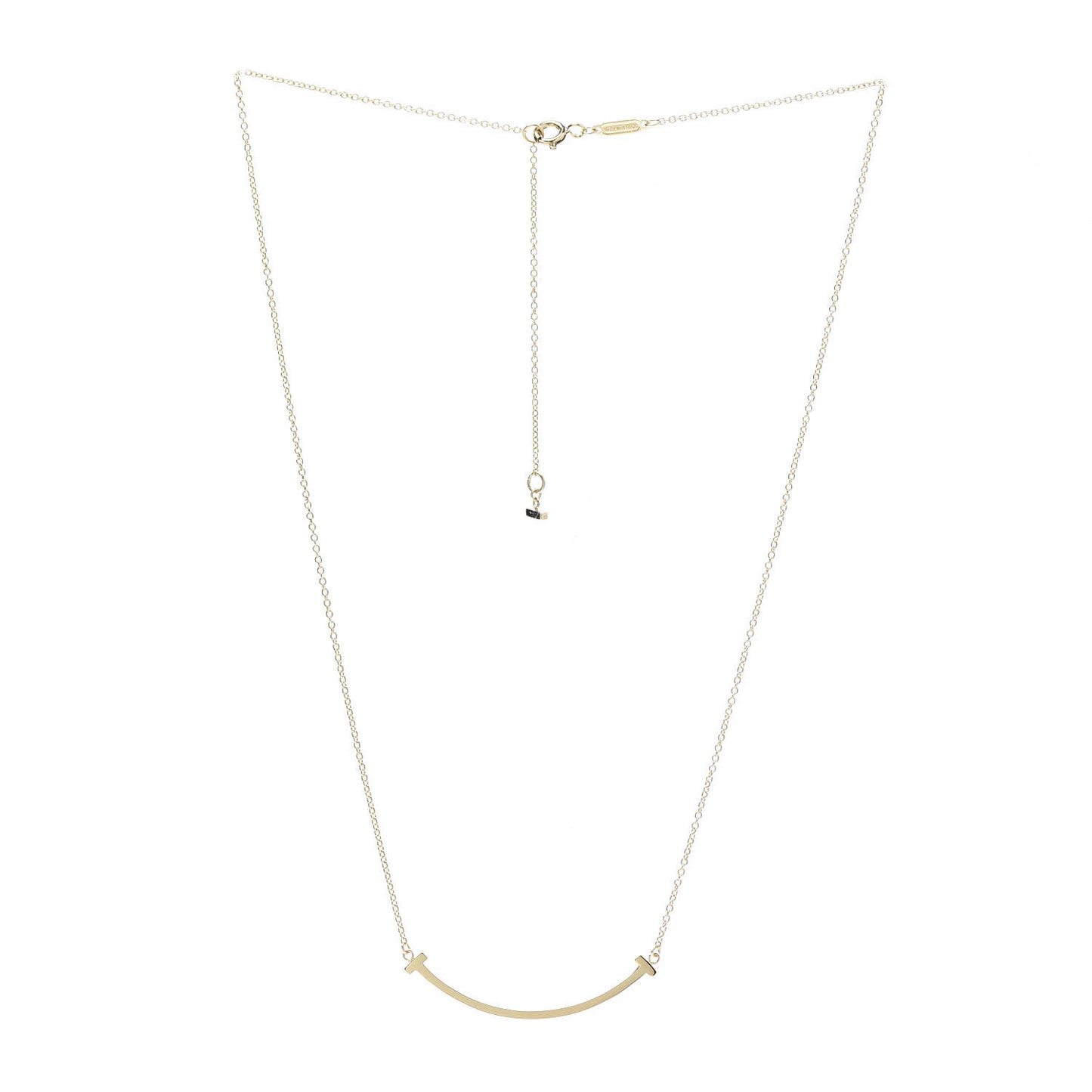 18K Yellow Gold Small T Smile Pendant Necklace