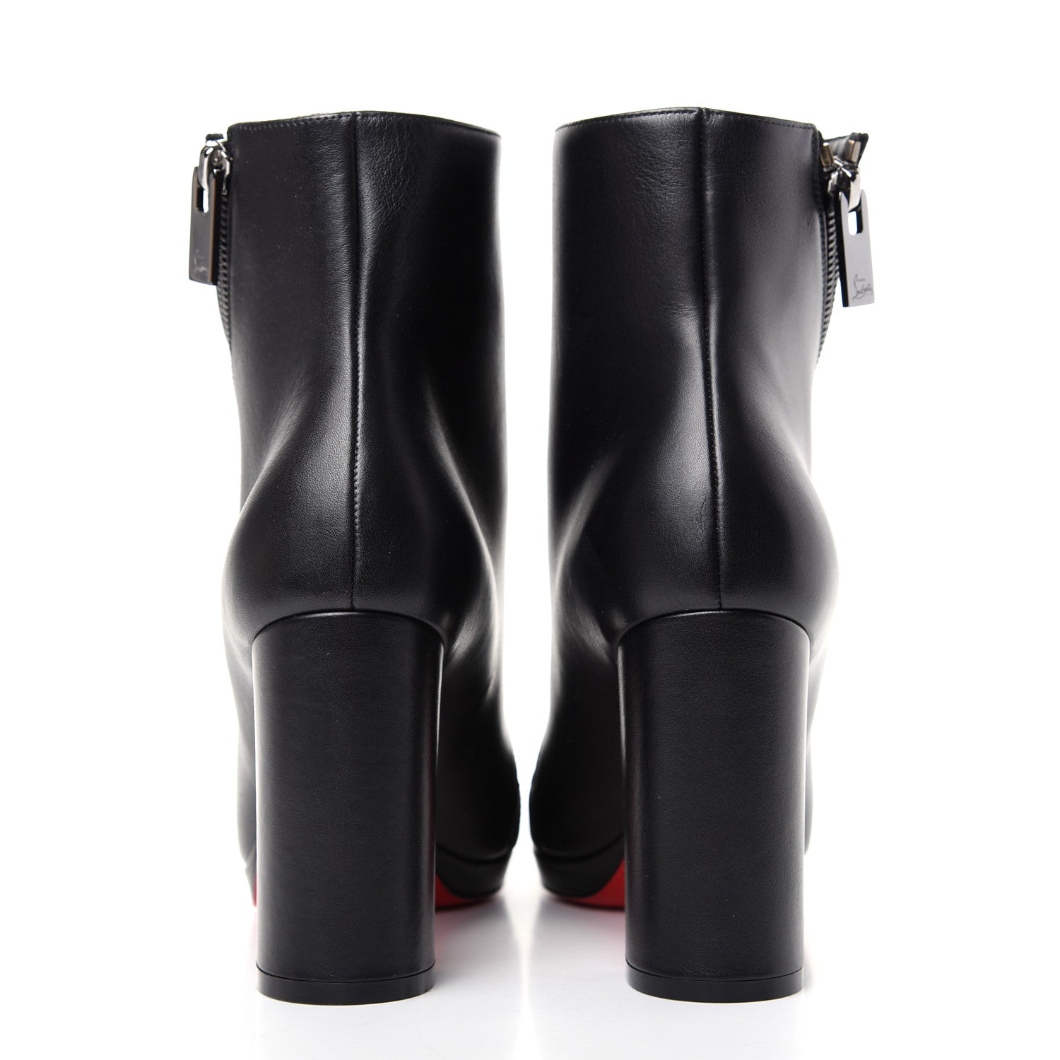 Christian Louboutin Calfskin Birgitta 100 Zip Around Ankle Bootie 37 Black 7 of 10