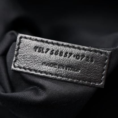 Saint Laurent Grained Lambskin Monogram Oversized Niki Chain Satchel Black 8 of 11