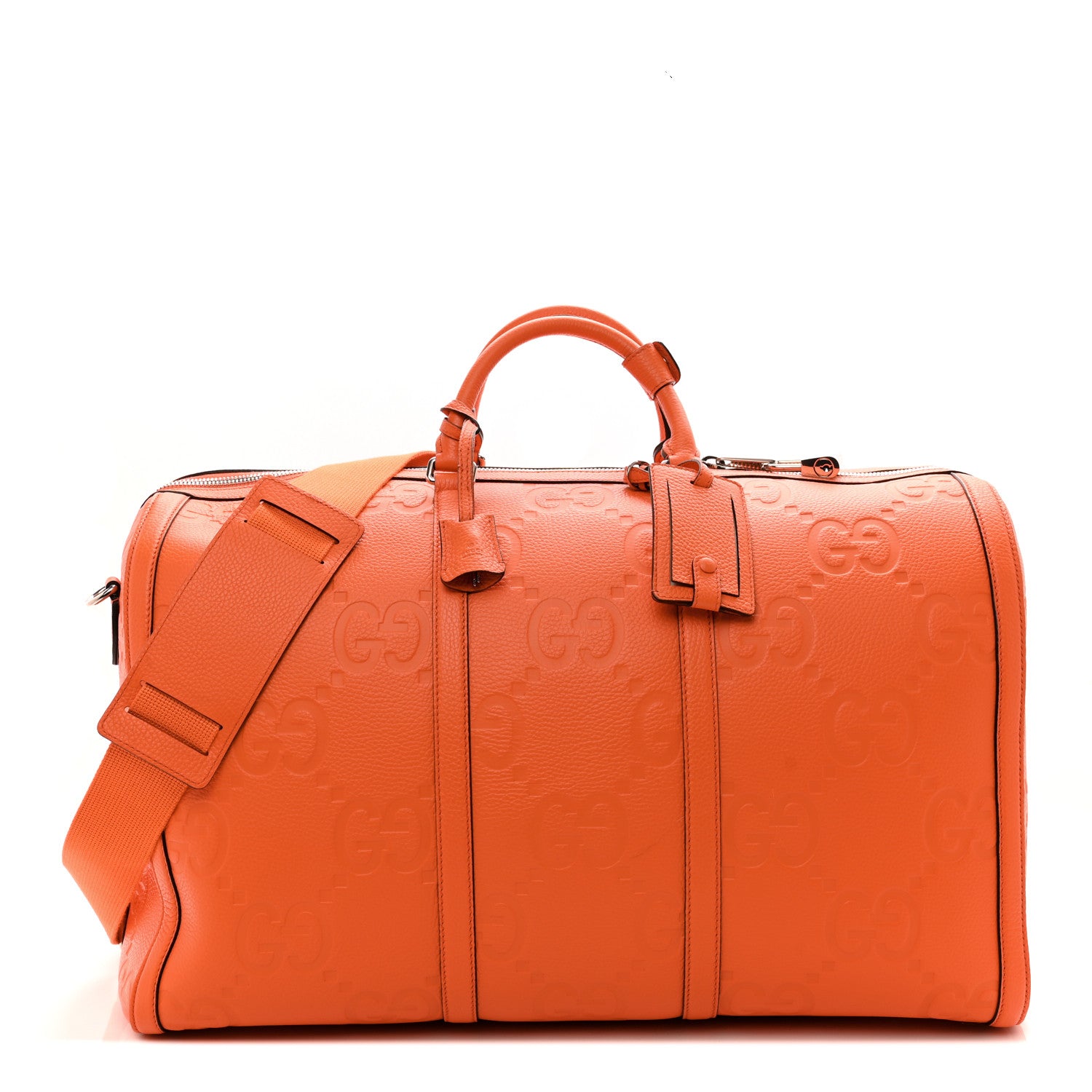 Gucci Piuma Calfskin Jumbo GG Embossed Large Duffle Bag Good Orange 1 of 13