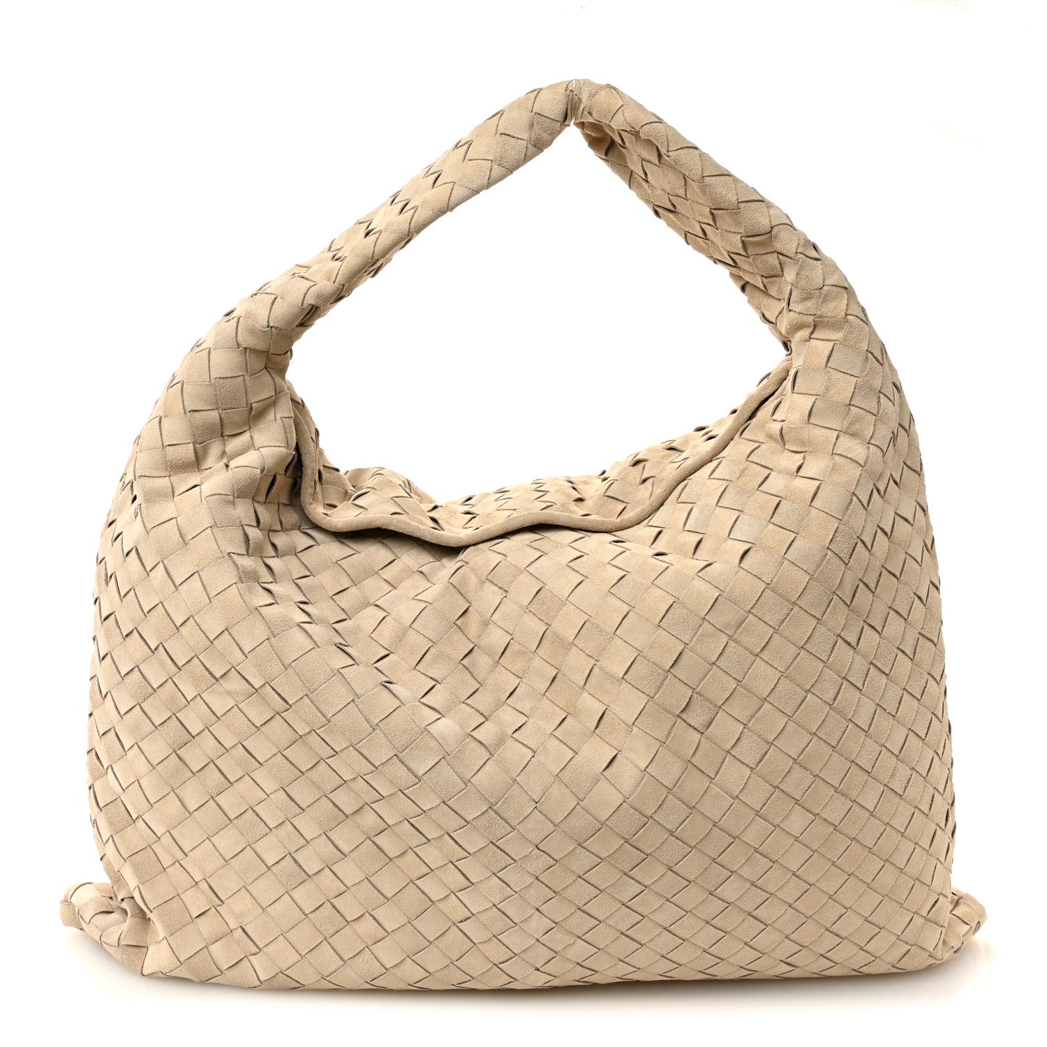 Bottega Veneta Suede Intrecciato Large Hop Ecru 1 of 10