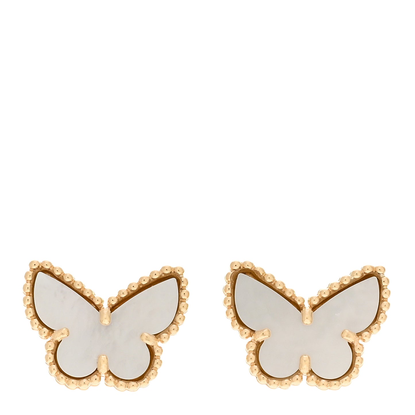 18K Yellow Gold Mother of Pearl Sweet Alhambra Butterfly Earrings