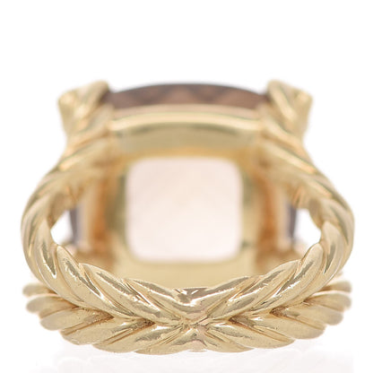 David Yurman 18K Yellow Gold Diamond Smokey Topaz 15mm Chatelaine Ring 50 5.5 3 of 5