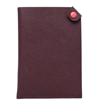 Hermes Epsom Tarmac Dot PM Passport Holder Bordeaux 1 of 5