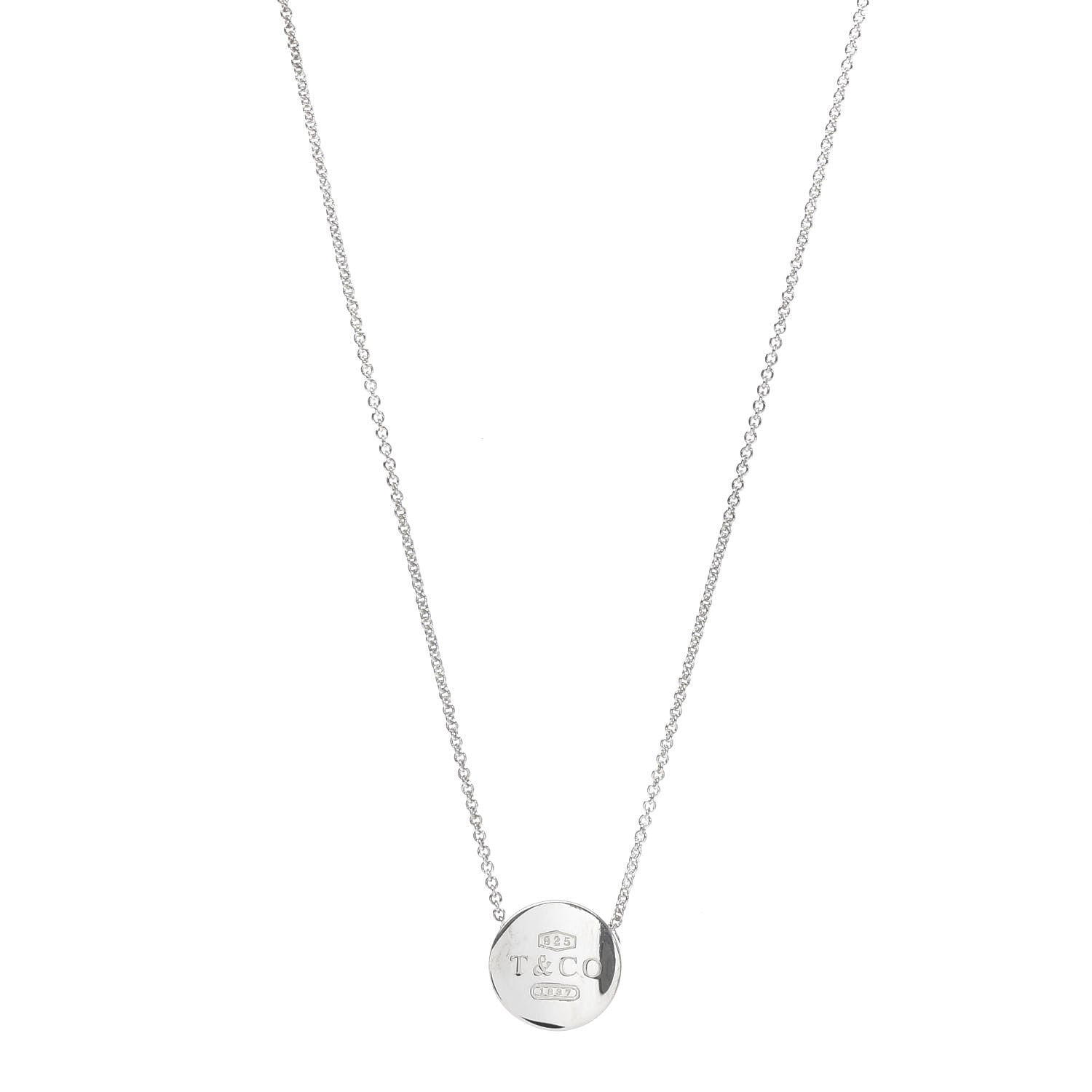 Tiffany Sterling Silver Round 1837 Pendant Necklace 1 of 5