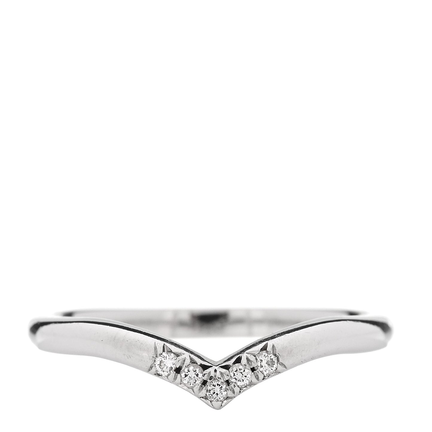 Platinum Diamond .03ctw V Band Ring 52 6