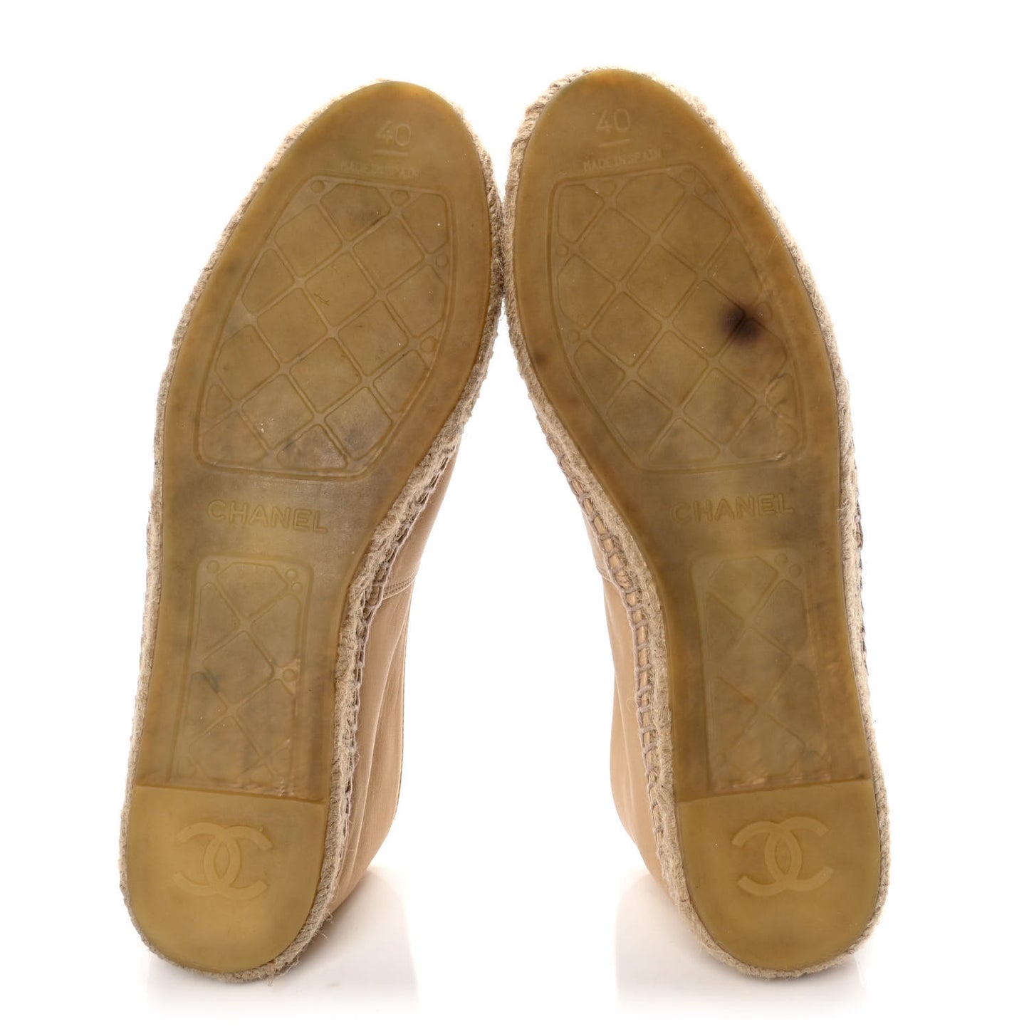 Lambskin CC Espadrilles 40 Beige Black