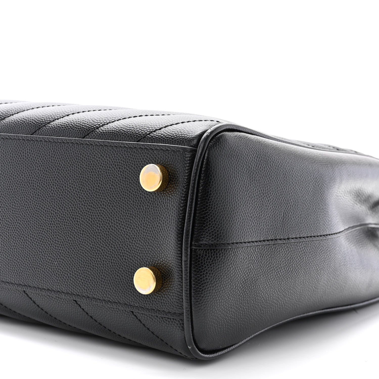 Saint Laurent Grain De Poudre Matelasse Chevron Monogram Shopping Bag Black 11 of 20