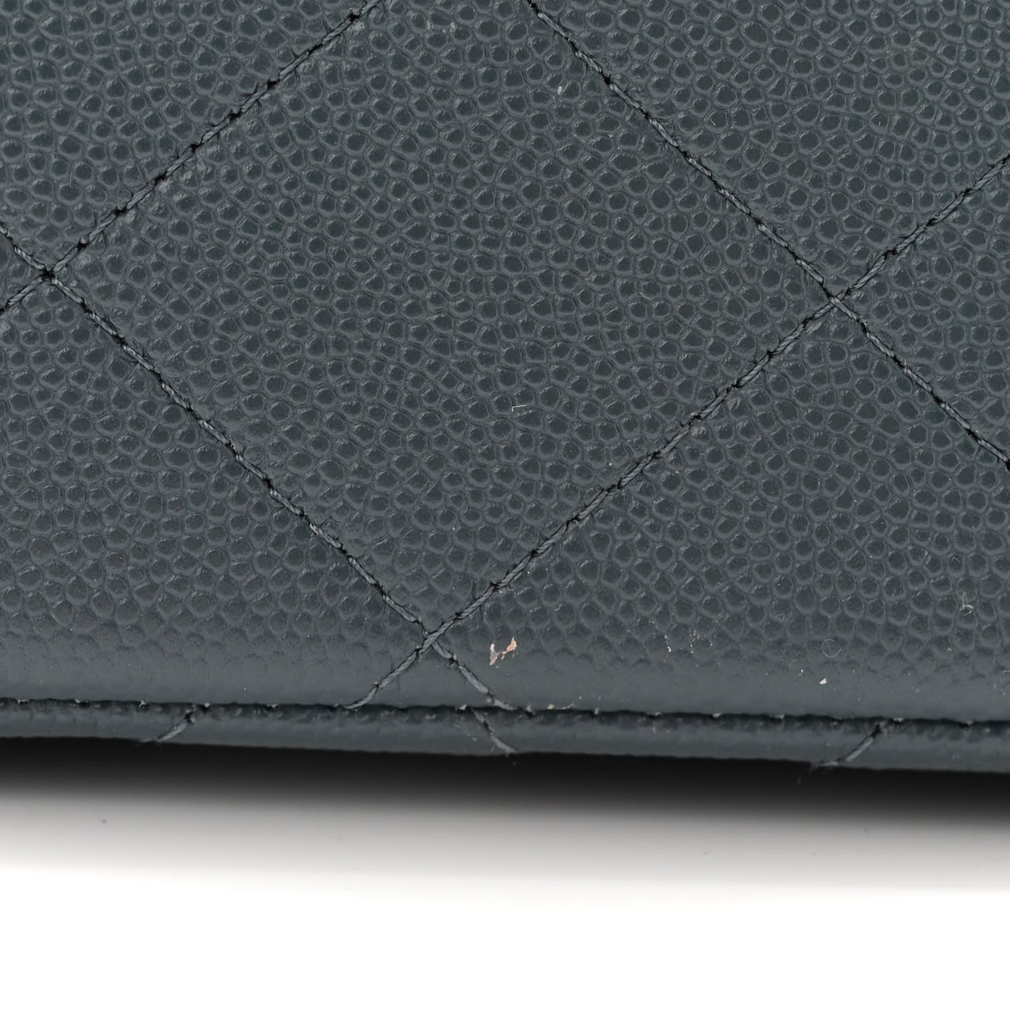 Caviar Quilted Jumbo Double Flap Grey