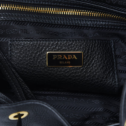 Prada Vitello Daino Cinch Backpack Black 6 of 9