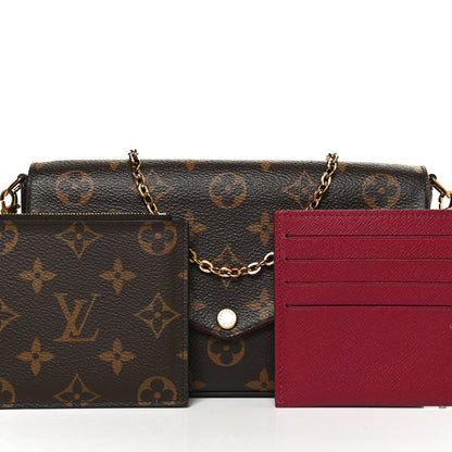 Louis Vuitton Monogram Pochette Felicie Chain Wallet Fuchsia 9 of 11