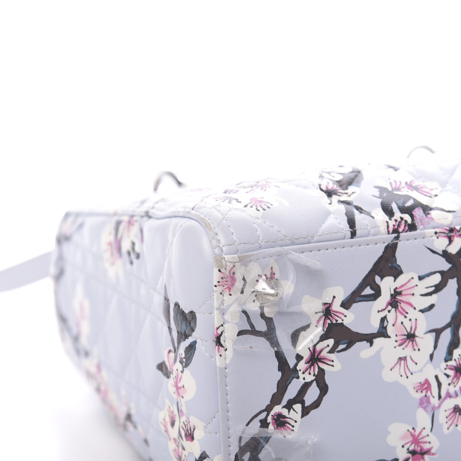 Christian Dior Lambskin Cannage Floral Printed Medium Lady Dior Light Blue 16 of 19