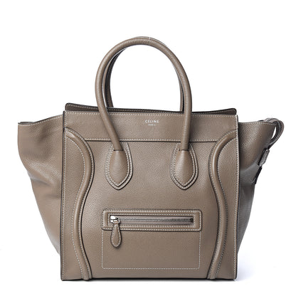 Celine Drummed Calfskin Mini Luggage Souris 1 of 9