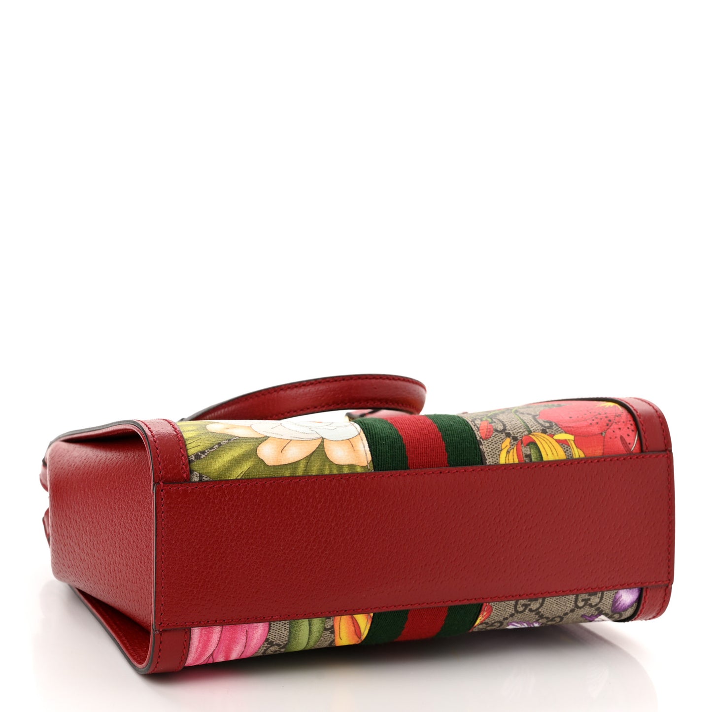 GG Supreme Monogram Flora Web Small Ophidia Tote Bag Red