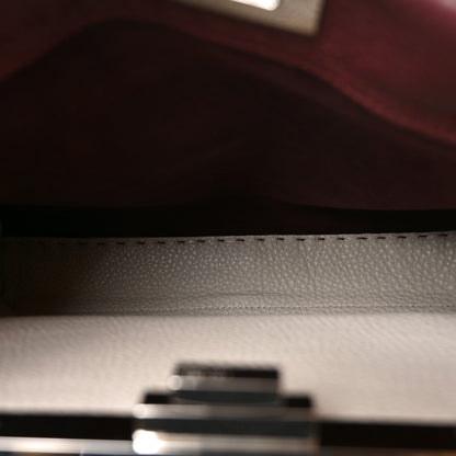 Fendi Cuoio Romano Elaphe Selleria Lace Up Bi-Color Medium Peekaboo Iconic Satchel Bordeaux Grigio Polvere Natural 5 of 9