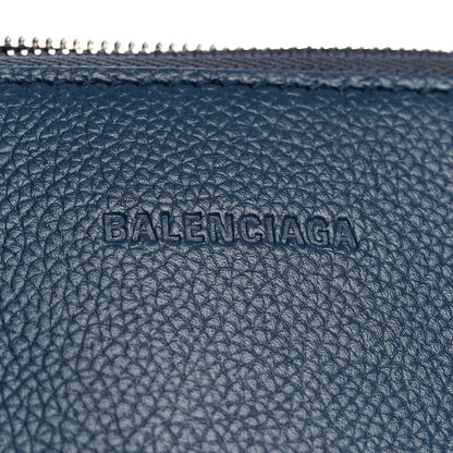 Balenciaga Signature Grained Calfskin Logo S Ville Top Handle Bag Petrol Blue White 6 of 11