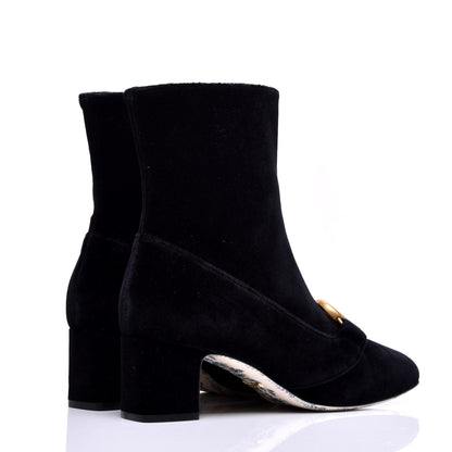 Gucci Softy Velvet Malaga Kid GG Victoire 55mm Ankle Boots 39.5 Black 4 of 9
