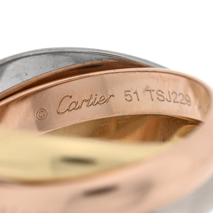 Cartier 18K Pink Yellow White Gold Classic Trinity Ring 51 5.75 4 of 5