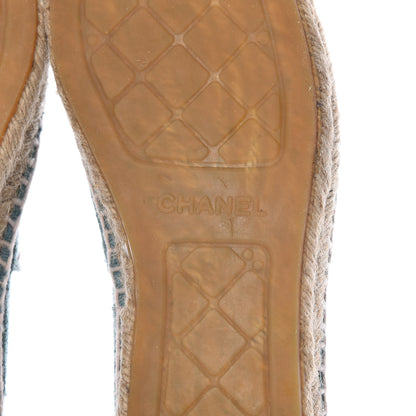 Chanel Toile Sequin CC Espadrilles 40 Green 9 of 9