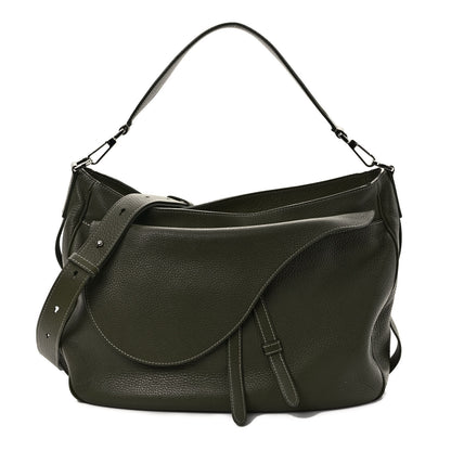 Christian Dior Grained Calfskin Mini Soft Saddle Bag Olive 1 of 9