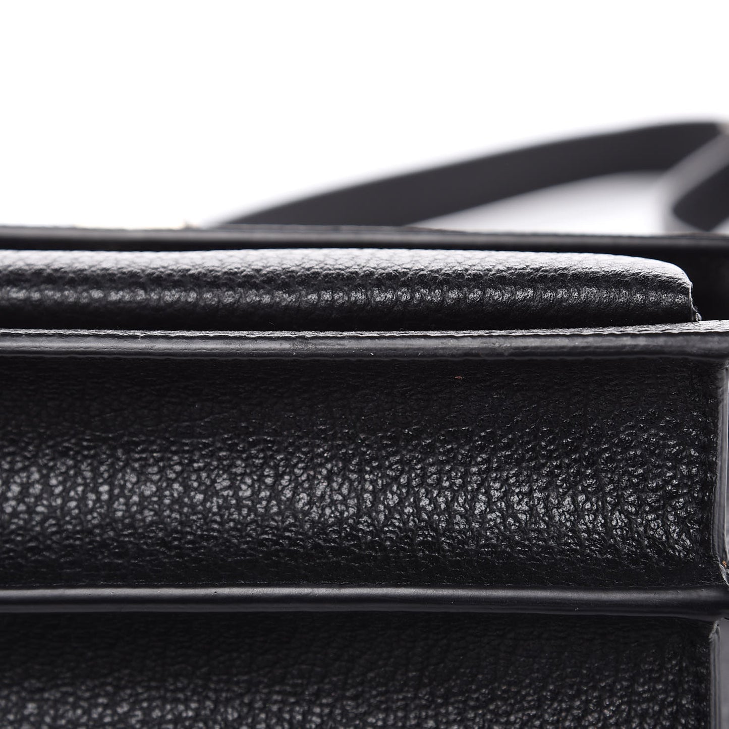 Grained Calfskin Medium Monogram Sunset Satchel Black