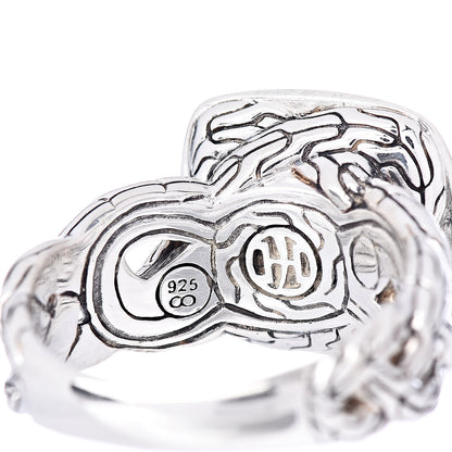 John Hardy Sterling Silver Blue Sapphire Classic Chain Ring 57 8 5 of 5