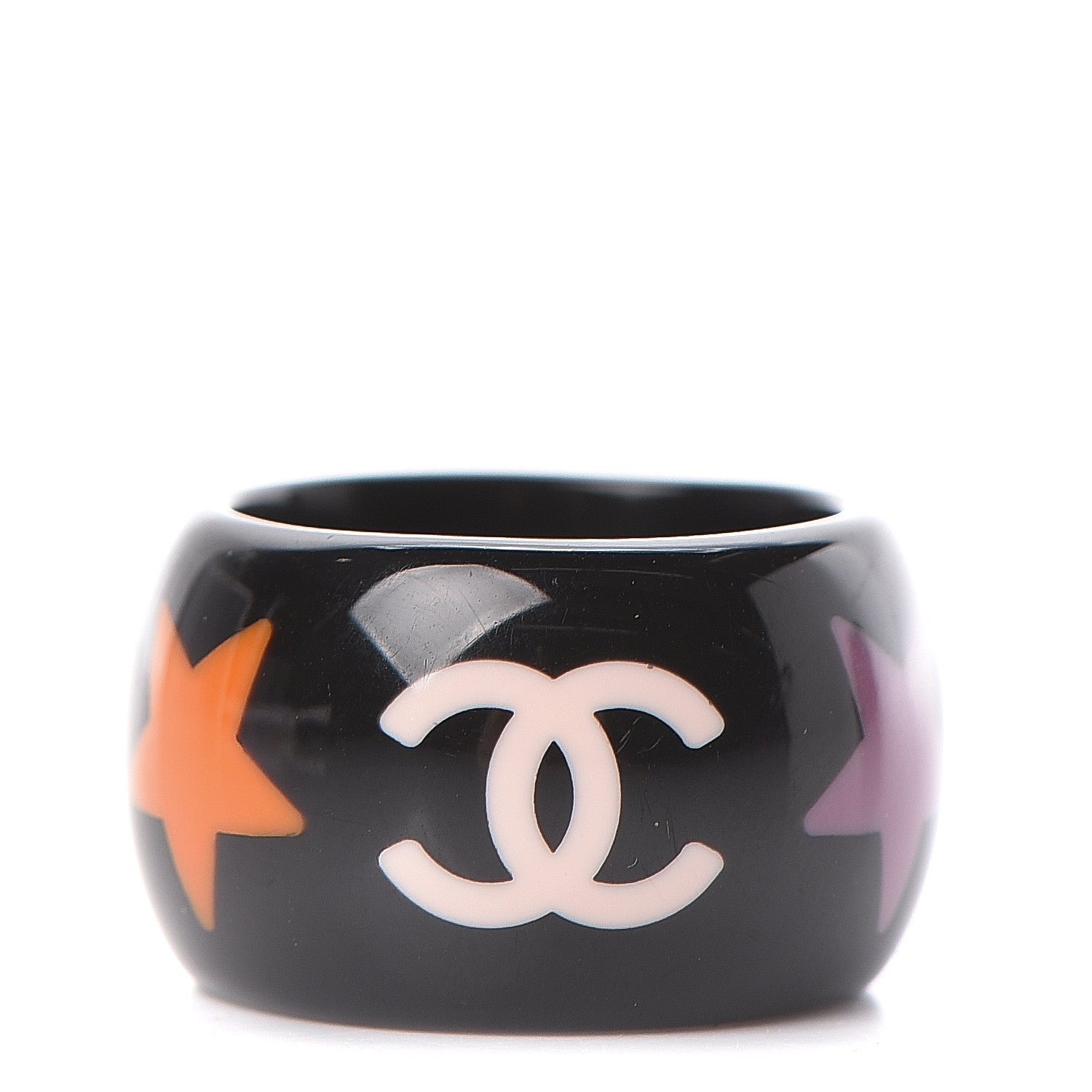 Chanel Resin CC Star Ring 6.25 Black 1 of 4