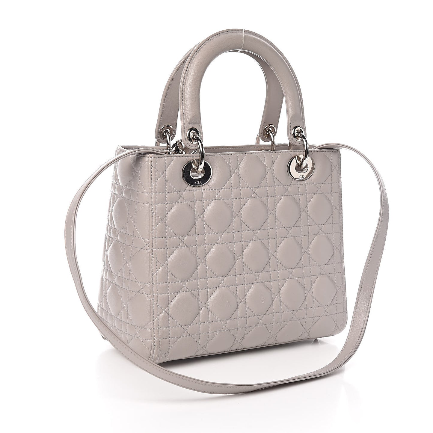 Lambskin Cannage Medium Lady Dior Grey