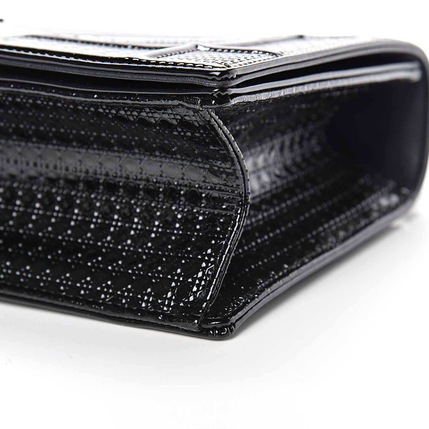 Patent Micro-Cannage Medium Diorama Flap Bag Black