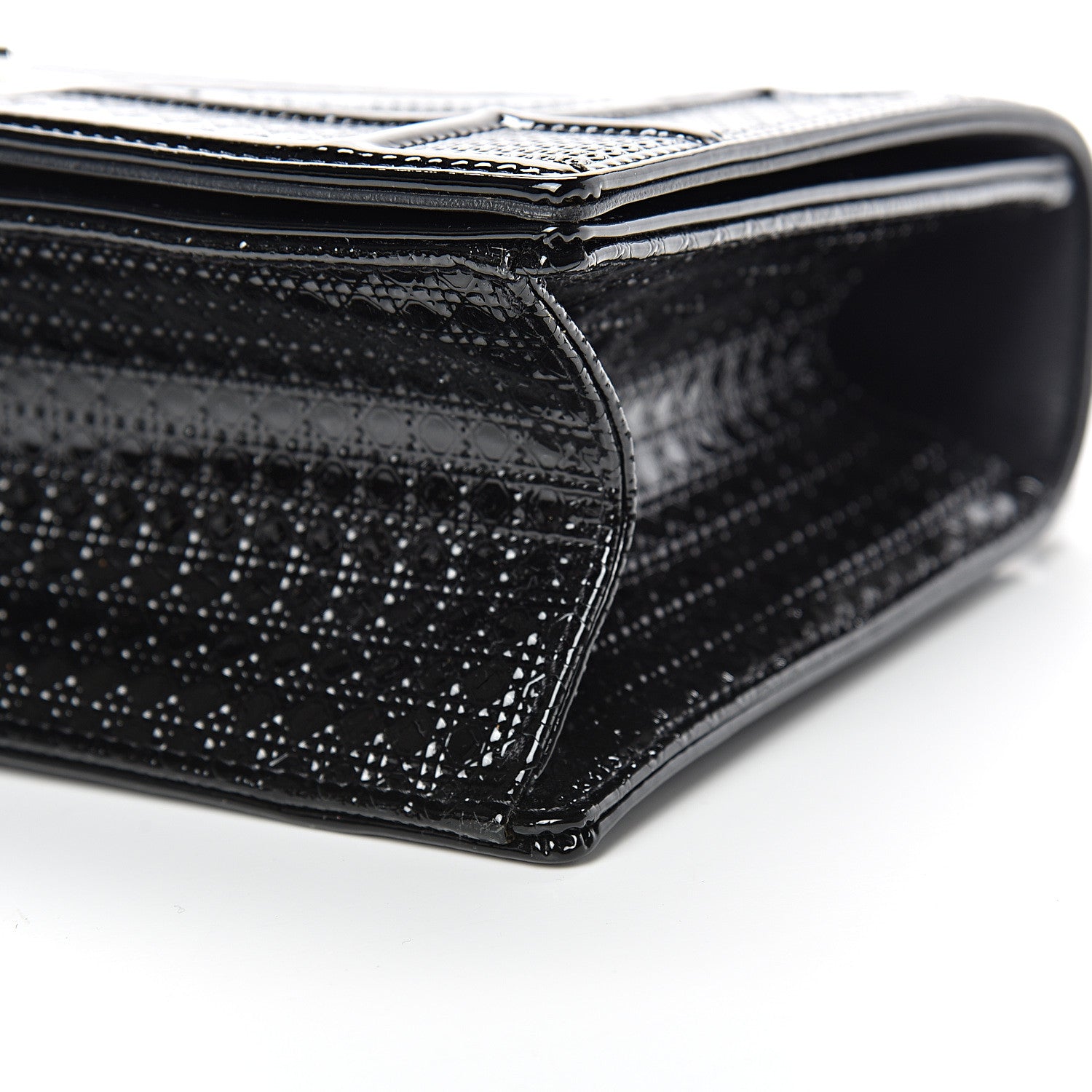 Christian Dior Patent Micro-Cannage Medium Diorama Flap Bag Black 9 of 13