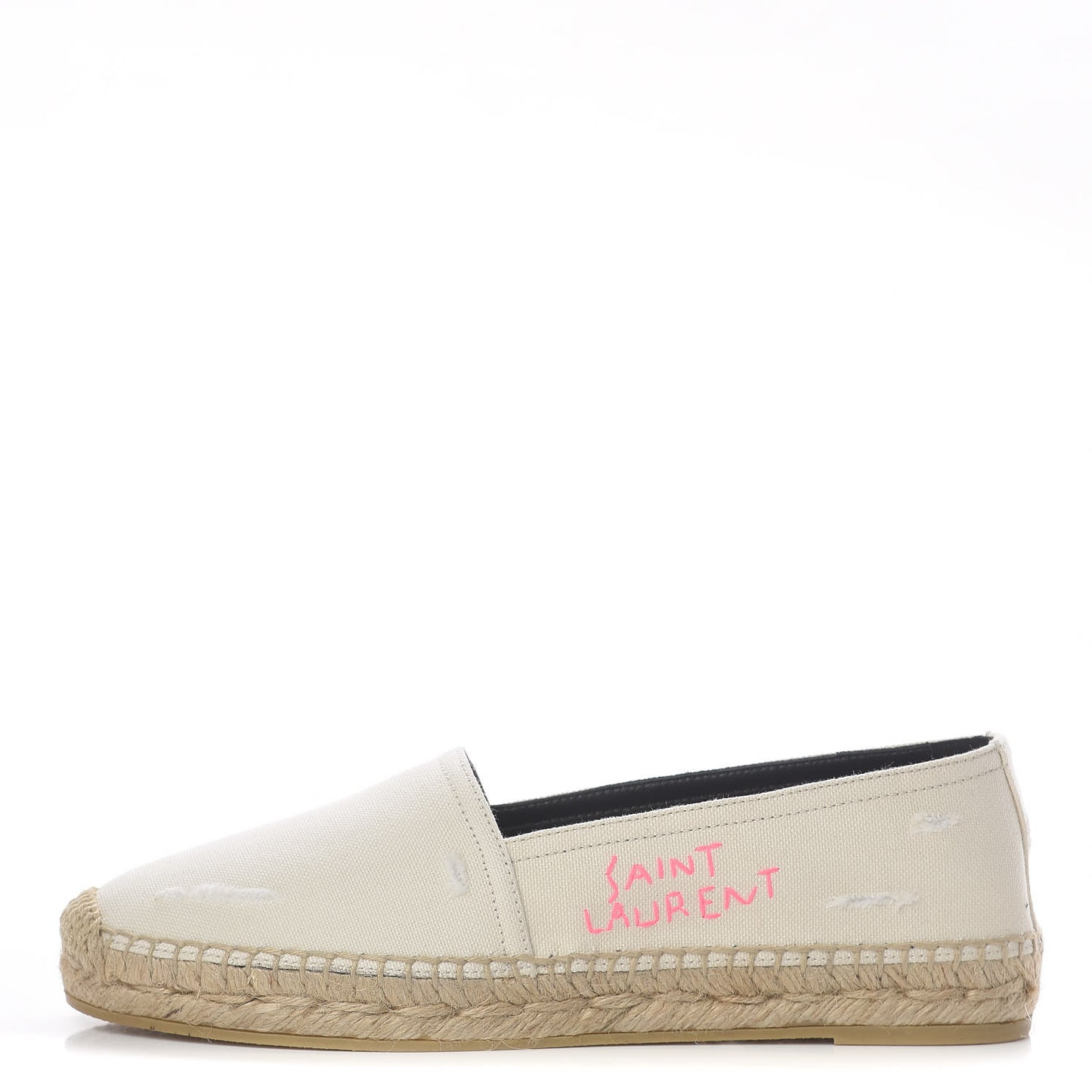 Canvas Elba Logo Embroidered Espadrilles 35 Panna