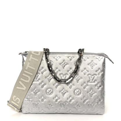 Louis Vuitton Metallic Lambskin Embossed Monogram Coussin PM  Silver 1 of 11